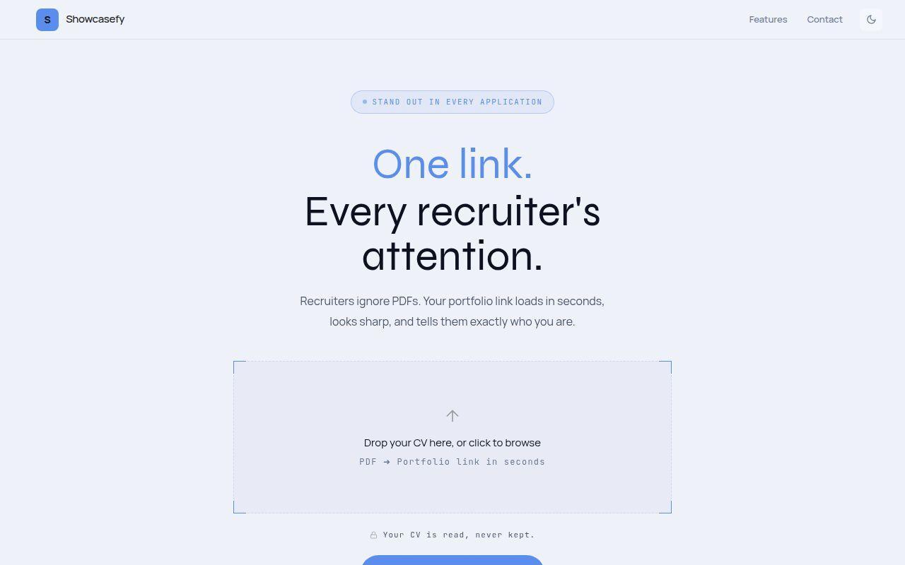 Showcasefy — AI Portfolio Builder screenshot